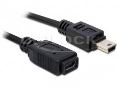 Cablu prelungitor (extensie) USB 2.0 mini-B 5pin tata - mama 1m - 82667 foto