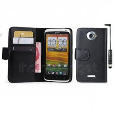 Promotie husa portofel HTC ONE X + folie protectie+mini stylus+ transport gratuit Posta Romana ! foto