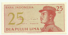 INDONESIA INDONEZIA 25 SEN 1964 UNC [1] P-93a foto