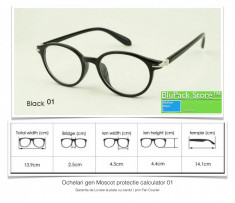 Ochelari in genul Moscot cu rama neagra si lentile fara dioptrii cu protectie pentru ecran calculator Garantia de Livrare Johnny Depp 01 foto