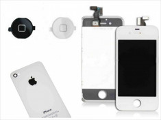 Pachet complet iPhone 4S Alb (fata + spate + buton) foto