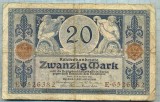 359 BANCNOTA - GERMANIA - 20 MARK - anul 1915 -SERIA 6526382 -starea care se vede