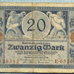 359 BANCNOTA - GERMANIA - 20 MARK - anul 1915 -SERIA 6526382 -starea care se vede