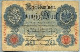 384 BANCNOTA - GERMANIA - 20 MARK - anul 1914 -SERIA 1356180 -starea care se vede