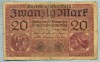 376 BANCNOTA - GERMANIA - 20 MARK - anul 1918 -SERIA 2066328 -starea care se vede