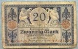 356 BANCNOTA - GERMANIA - 20 MARK - anul 1915 -SERIA 8404080 -starea care se vede