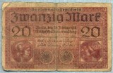 379 BANCNOTA - GERMANIA - 20 MARK - anul 1918 -SERIA 6412669 -starea care se vede