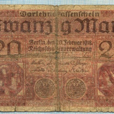 373 BANCNOTA - GERMANIA - 20 MARK - anul 1918 -SERIA 6333392 -starea care se vede