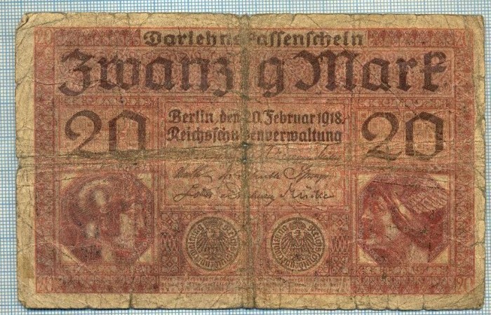 373 BANCNOTA - GERMANIA - 20 MARK - anul 1918 -SERIA 6333392 -starea care se vede