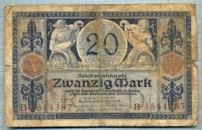 345 BANCNOTA - GERMANIA - 20 MARK - anul 1915 -SERIA 3644387 -starea care se vede foto