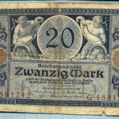 360 BANCNOTA - GERMANIA - 20 MARK - anul 1915 -SERIA 4881212 -starea care se vede