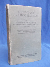 ALFRED SCHLOMANN - DICTIONAR TEHNIC ILUSTRAT IN 6 LIMBI * VOL.1-ELEMENTE DE MASINI SI UNELTELE CELE MAI UZUALE - BERLIN/BUCURESTI - 1922 foto