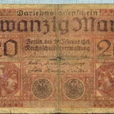 374 BANCNOTA - GERMANIA - 20 MARK - anul 1918 -SERIA 8650967 -starea care se vede