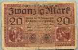 371 BANCNOTA - GERMANIA - 20 MARK - anul 1918 -SERIA 1650418-starea care se vede