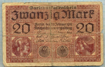 371 BANCNOTA - GERMANIA - 20 MARK - anul 1918 -SERIA 1650418-starea care se vede foto