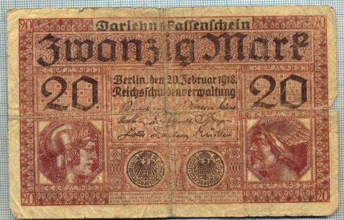 371 BANCNOTA - GERMANIA - 20 MARK - anul 1918 -SERIA 1650418-starea care se vede