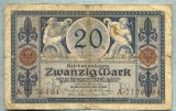 366 BANCNOTA - GERMANIA - 20 MARK - anul 1915 -SERIA 7776494 -starea care se vede