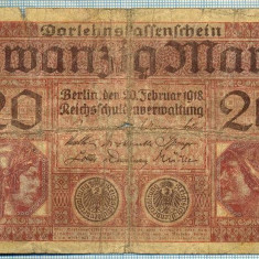 399 BANCNOTA - GERMANIA - 20 MARK - anul 1918 -SERIA 5773667 -starea care se vede