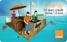 cartela orange prepay 12 euro credit bonus 1,5 euro foto