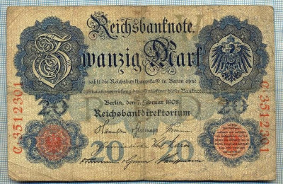 389 BANCNOTA - GERMANIA - 20 MARK - anul 1914 -SERIA 3512301 -starea care se vede foto