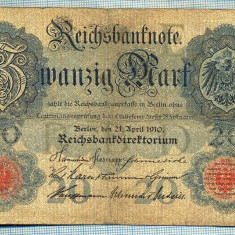 390 BANCNOTA - GERMANIA - 20 MARK - anul 1914 -SERIA 1140562 -starea care se vede