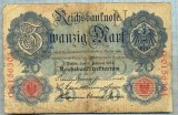 386 BANCNOTA - GERMANIA - 20 MARK - anul 1914 -SERIA 0156304 -starea care se vede