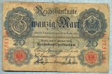 385 BANCNOTA - GERMANIA - 20 MARK - anul 1914 -SERIA 2751159 -starea care se vede