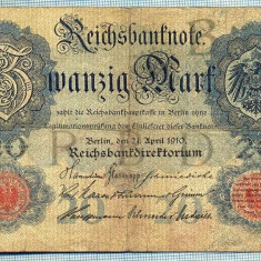 388 BANCNOTA - GERMANIA - 20 MARK - anul 1914 -SERIA 6442241 -starea care se vede