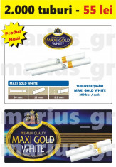 MAXIGOLD WHITE 200 - Tuburi tigari pentru injectat tutun cu filtru alb foto