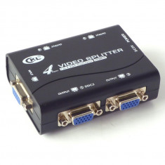 VGA splitter, 250MHz, 1 Input, 4 Output, negru