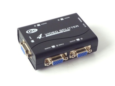 VGA splitter, 250MHz, 1 Input, 4 Output, negru foto