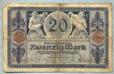 449 BANCNOTA - GERMANIA - 20 MARK - anul 1915 -SERIA 4962572 -starea care se vede