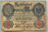 392 BANCNOTA - GERMANIA - 20 MARK - anul 1914 -SERIA 9827716 -starea care se vede