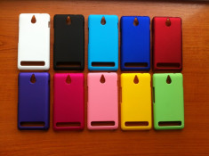 Huse tari din plastic superslim catifelate Sony Xperia E1 / E1 dual foto