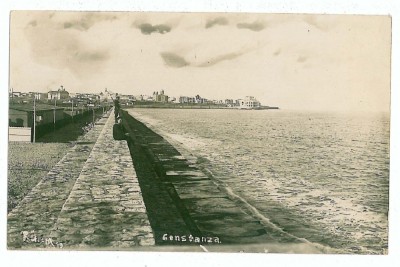 1861 - CONSTANTA, faleza portului - old postcard, real PHOTO - unused foto