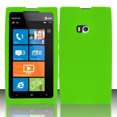 Husa Silicon+Folie Protectie Ecran-Verde Neon-- NOKIA Lumia 900 foto