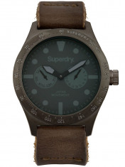 Superdry SYG106E Herren Multifunktion ZB grau, braunes Leder 3 ATM 44 mm foto