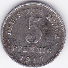 Germania 5 PFENNIG 1915 E RAR foto