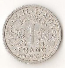 Moneda 1 franc 1943 - Franta foto