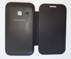 Husa Samsung Galaxy Ace Duos S6802 Flip Cover Negru !!! Foie de protectie CADOU !!! foto