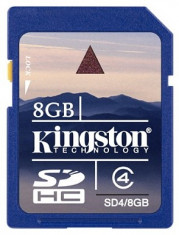 Card Secure Digital Kingston 8GB Class4 foto