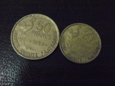 LOT FRANTA 50 SI 20 FRANCI 1953 SI 52 foto