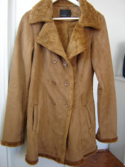 PALTON haina jacheta trench VERO MODA maro camel mas M guler bana foto