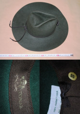 OCAZIE : Palarie vanatoare material LODEN marca TONAK 1799 model Texax - cowboy, masura 55 foto