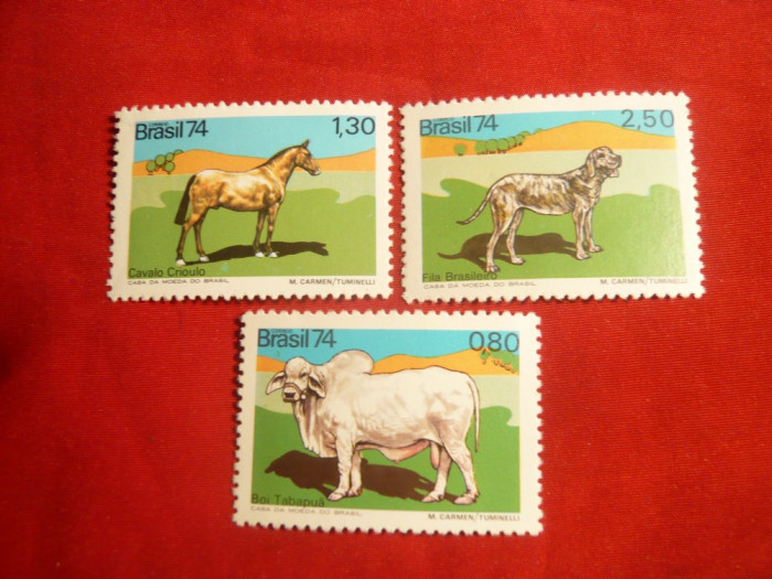 Serie Fauna 1974 Brazilia ,3 val.