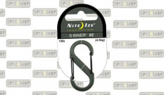 Carabiniera S-Biner #2 Plastic Black Gate - FGreen - SBP2-03-26BG - Nite Ize foto