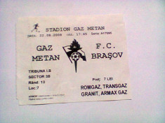 Gaz Metan Medias - FC Brasov (22 august 2008) / bilet foto