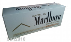 Tuburi MARLBORO GOLD ORIGINAL 200 tuburi, filtre / cutie, pentru injectat tutun, tigari foto