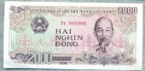 603 BANCNOTA - VIETNAM - 2000 DONG - anul 1988 -SERIA 5692886 -starea care se vede