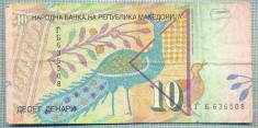 609 BANCNOTA - MACEDONIA - 10 DENARI - anul 1997 -SERIA 635508 -starea care se vede foto